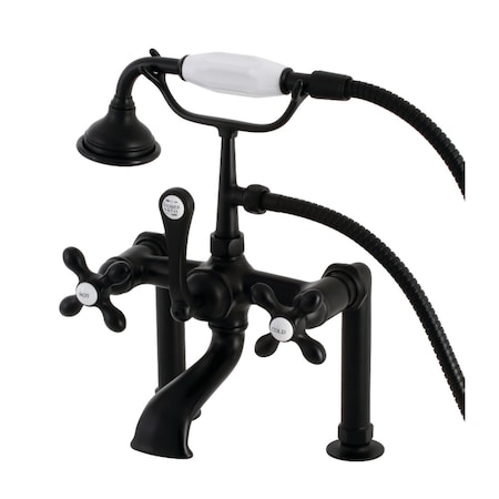 Kingston Brass AE109T0 Deck Mount Clawfoot Tub Faucet, Matte Black AE109T0